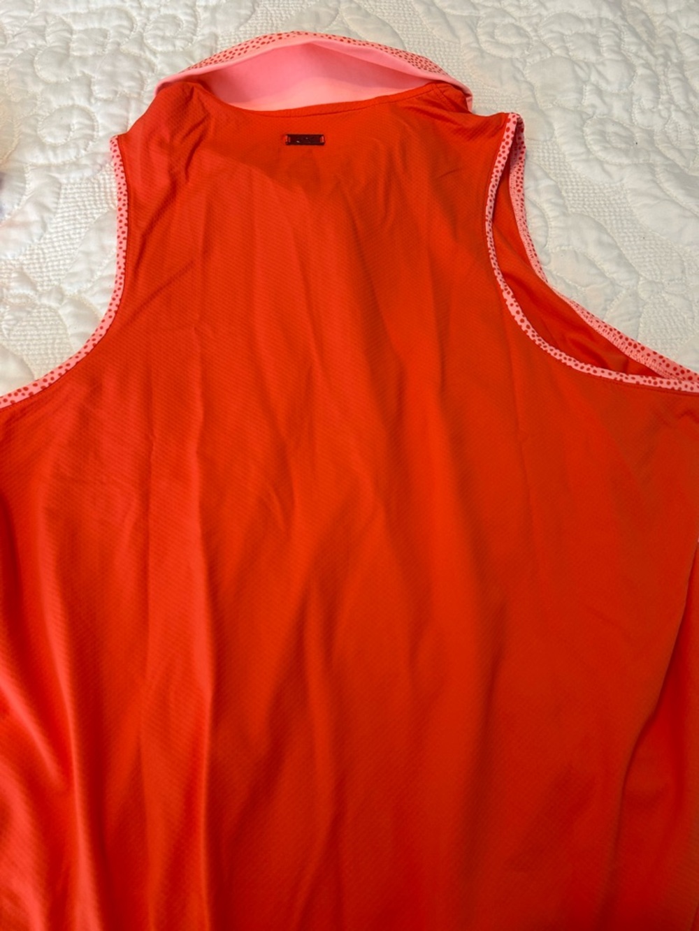 Under Armour Iso-Chill Polo - Coral and Pink Dot Collar - Picture 9 of 11